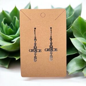 ✝️✨ Amazing Grace Cross Dangle Earrings ✨✝️